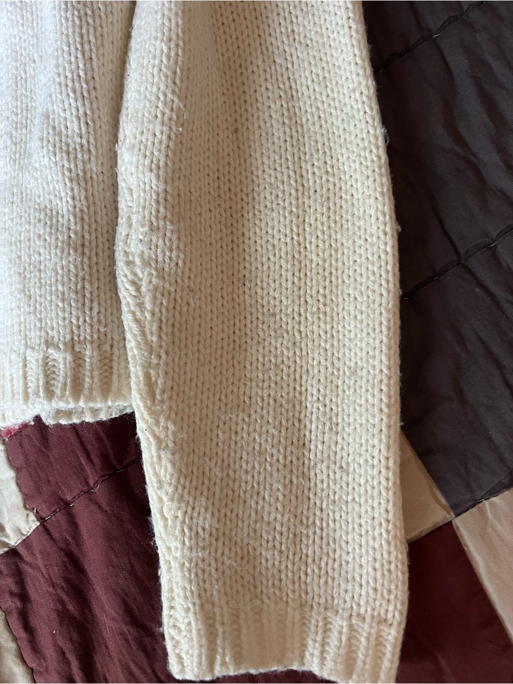 bp Cream Fair Isle Crewneck Sweater with Navy Trim and Multicolor Yoke - Picture 5 of 6